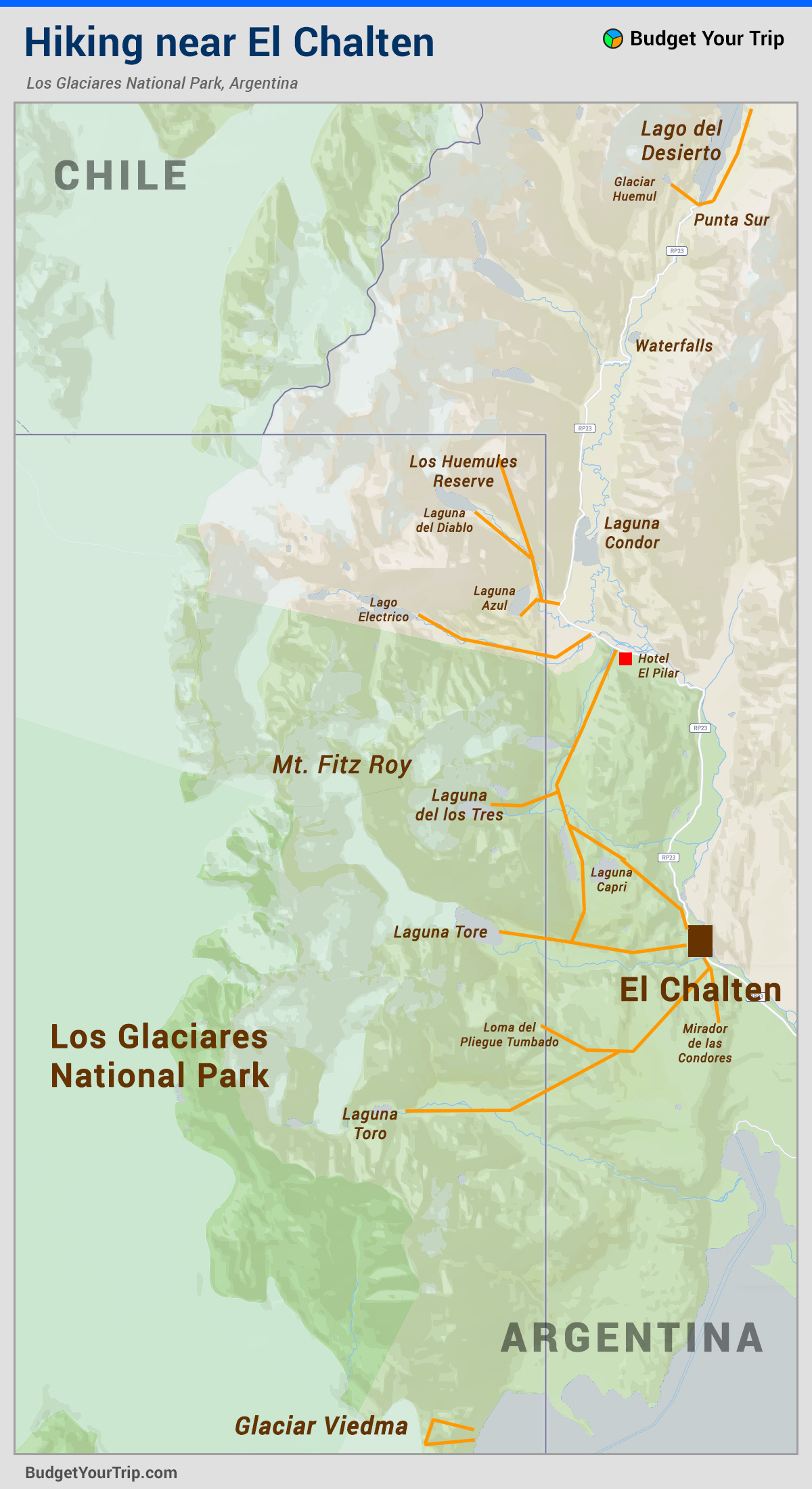 Los Glaciares National Park Map 4795