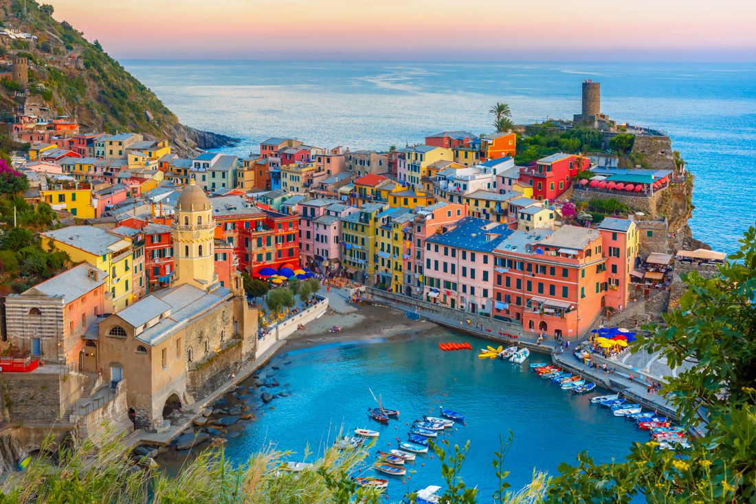 Cinque Terre Villages Italy Map