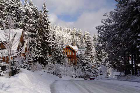 Cabins on the mountain in Whistler, Canada