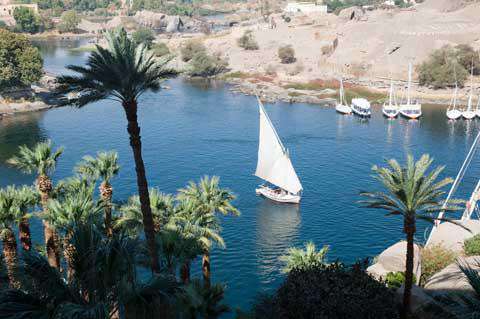 A felucca on the Nile river