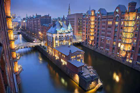 The Speicherstadt in Hamburg, Germany