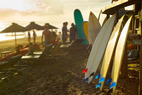 Surfing on Bali, Indonesia