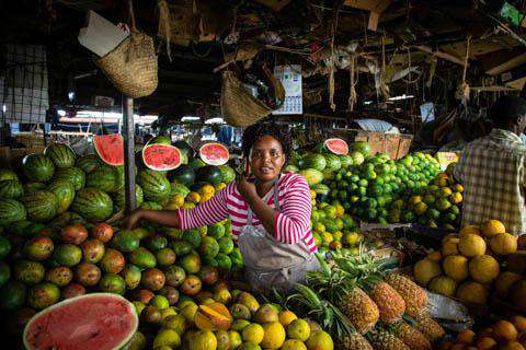 At the market in Nairobi, Kenya